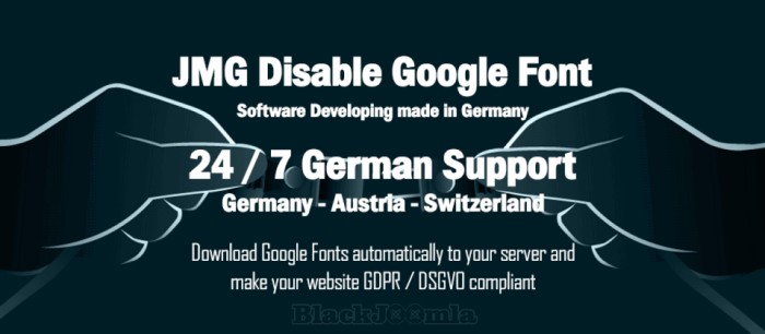 JMG Disable Google Font 5.1.20