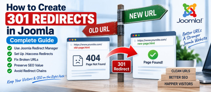 How to Create 301 Redirects in Joomla: Complete Guide